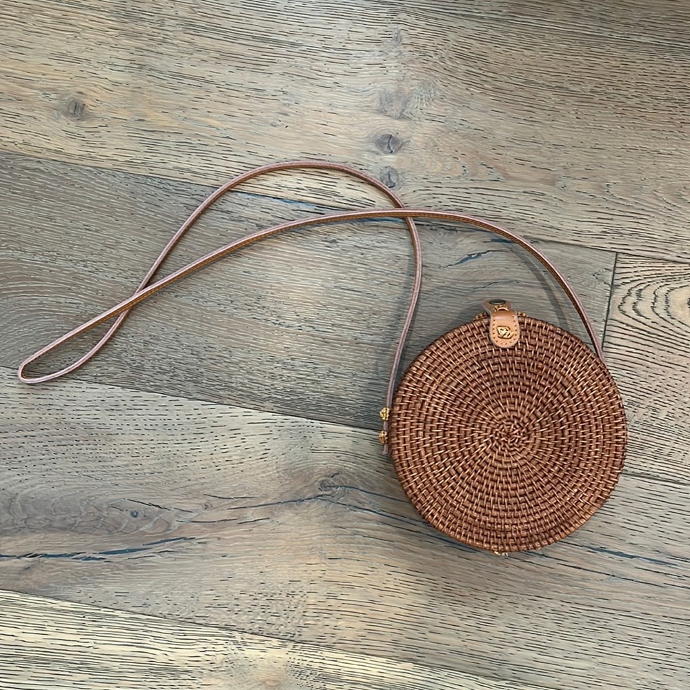 Urban outfitters Rattan handwoven round bag